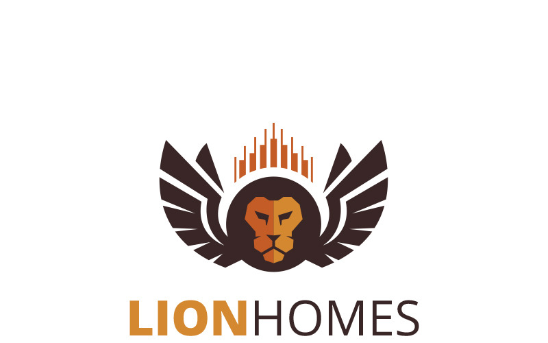 Download Шаблон логотипа "Lion Homes Logo Template" / Lion Homes Logo Template - Шаблон логотипа на тему графика animal business colorful consultant corporate digital finances financial firm funds investing investment king kingdom lion head logo majestic marketing media