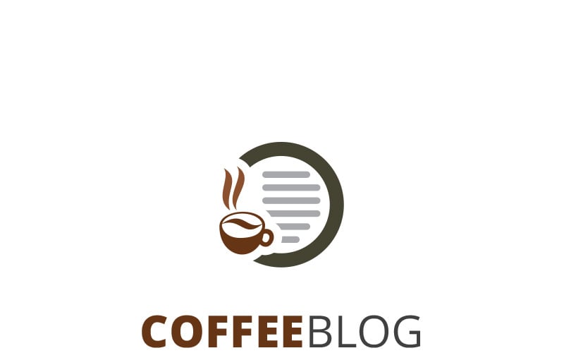 Modèle de logo de blog de café