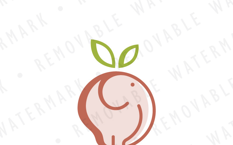 Modelo de logotipo de elefante de frutas