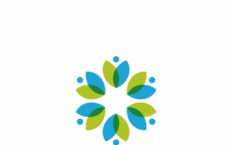 Çiçek Düz Yeşil Logo Şablonu