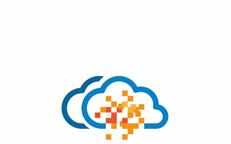 Download Шаблон логотипа "Cloud Logo Template" / Cloud Logo Template - Шаблон логотипа на тему графика agency app backup blue cloud computing connect host logo server social coding computer data digital hardware hosting interactive internet logotype