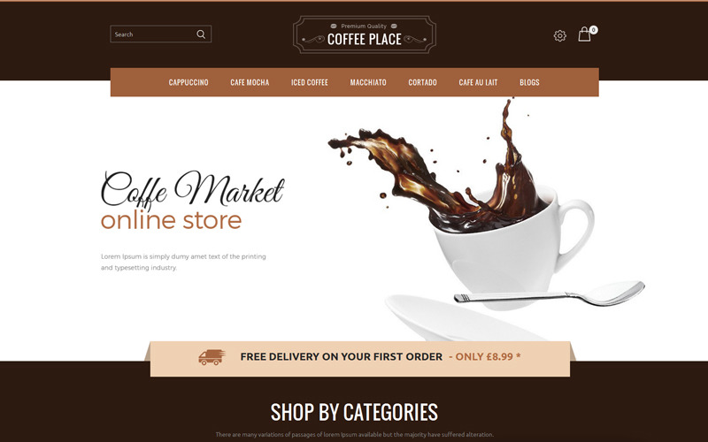 шаблон coffee place opencart