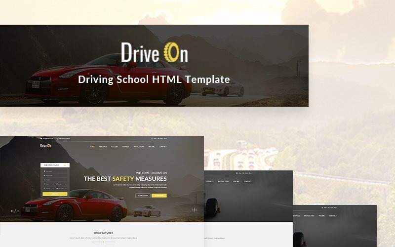 DriveOn - Plantilla para sitio web de escuela de conducción