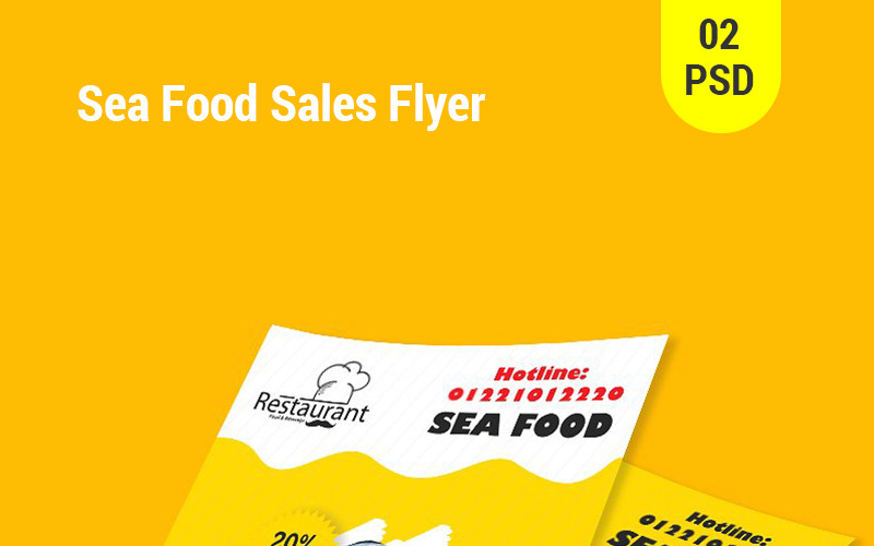 Флаер по продаже морепродуктов - шаблон фирменного стиля