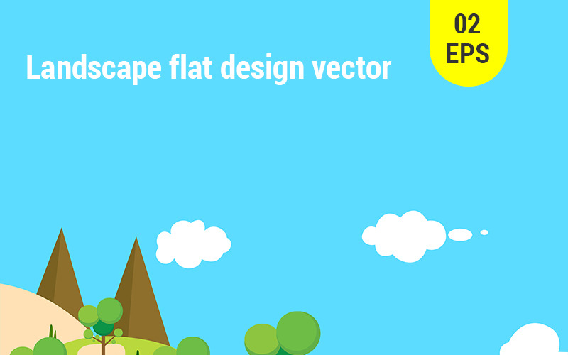 Landscape Flat Design Vector - Illustration