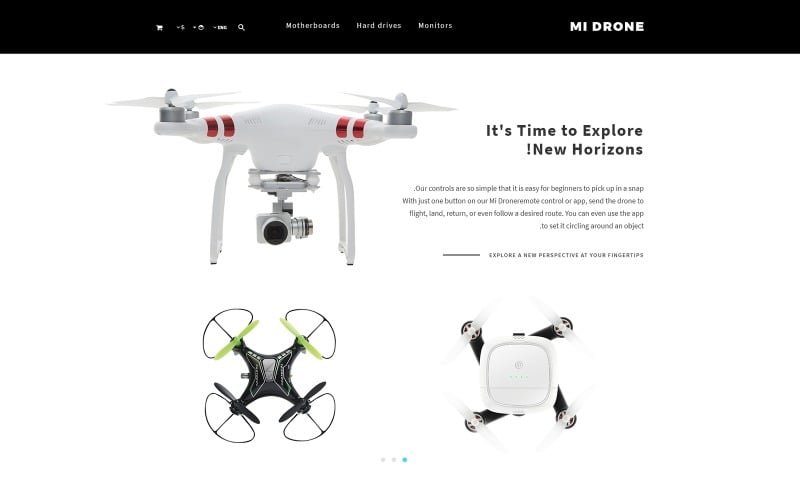 Mi Drone - шаблон OpenCart для магазина дронов