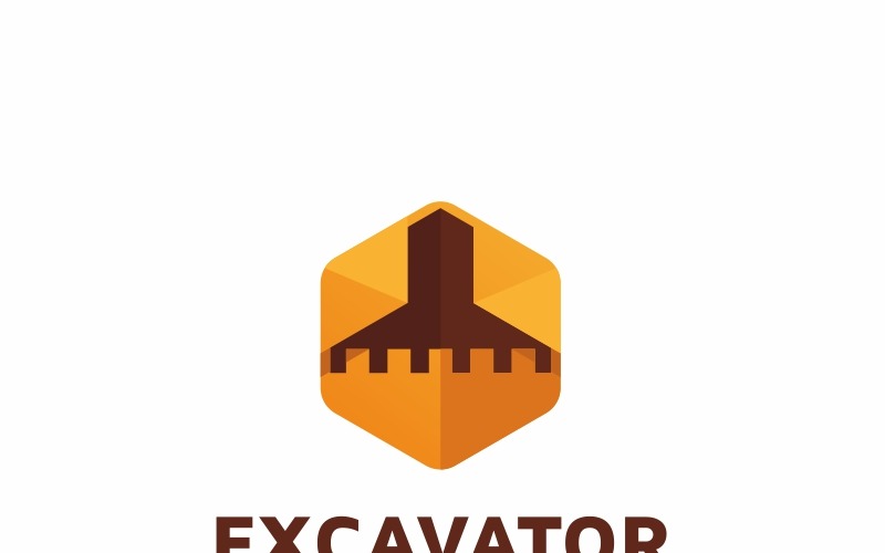 Modèle de logo d'excavatrice