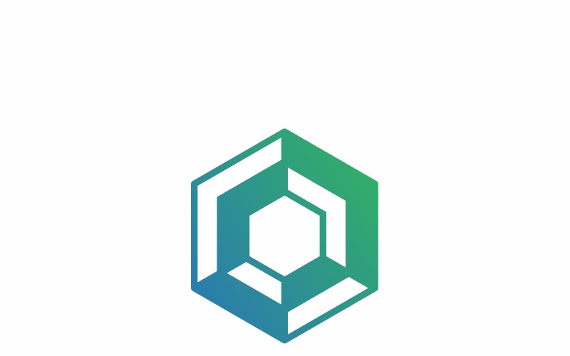 Modèle de logo de boîte hexagonale