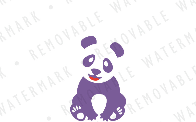 Modello di logo adorabile panda