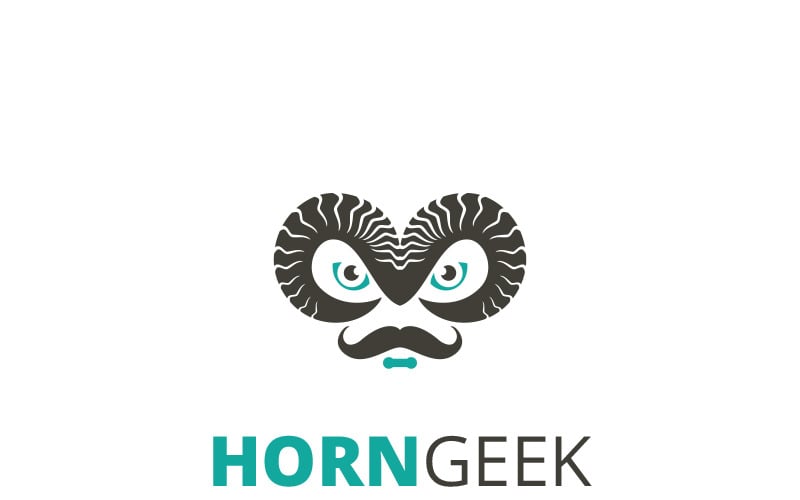 Modello di logo di corno geek