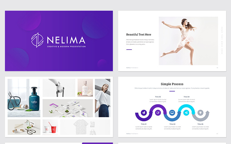 NELIMA - Modèle PowerPoint de présentation moderne et minimaliste