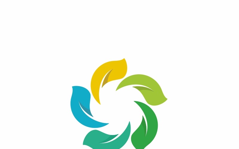 Обертання листя шаблон логотипу