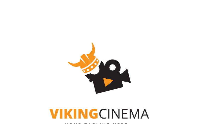 Plantilla de logotipo de cine vikingo