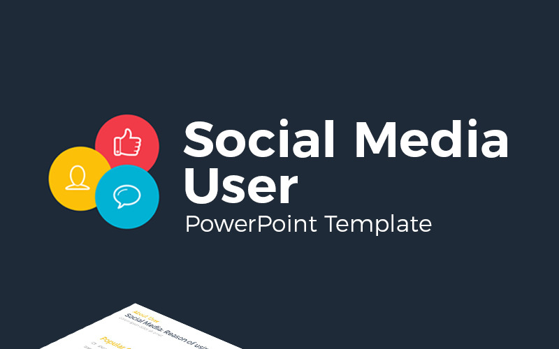 Plantilla de PowerPoint con infografía de usuario de redes sociales