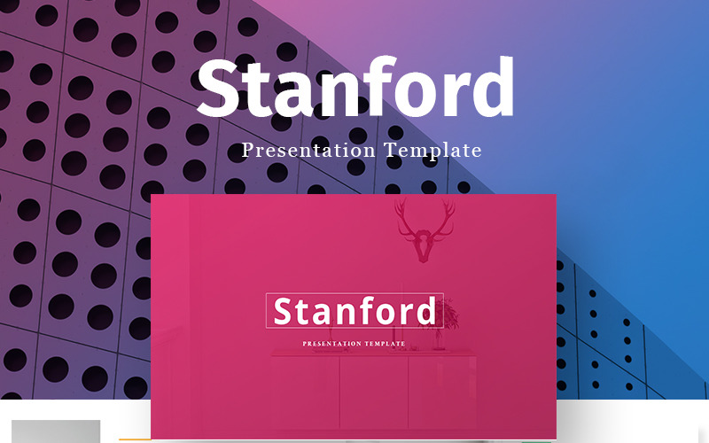 Plantilla de PowerPoint de presentación creativa de Stanford