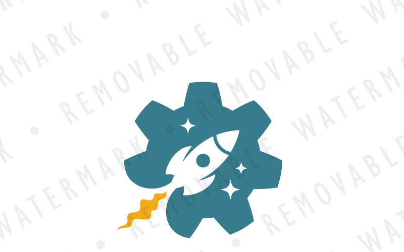 Download Шаблон логотипа "Rocket Engineering Logo Template" / Rocket Engineering Logo Template - Шаблон логотипа на тему графика science technology energy travel space rocket research development launch gear jet engineering advanced cogwheel exploration power missile logo design template