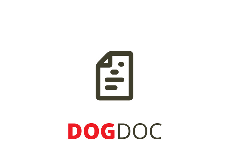 Sjabloon met logo voor hond Doc