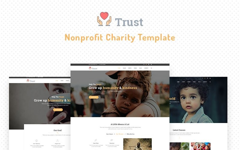 Trust - Modello di sito web per beneficenza senza scopo di lucro