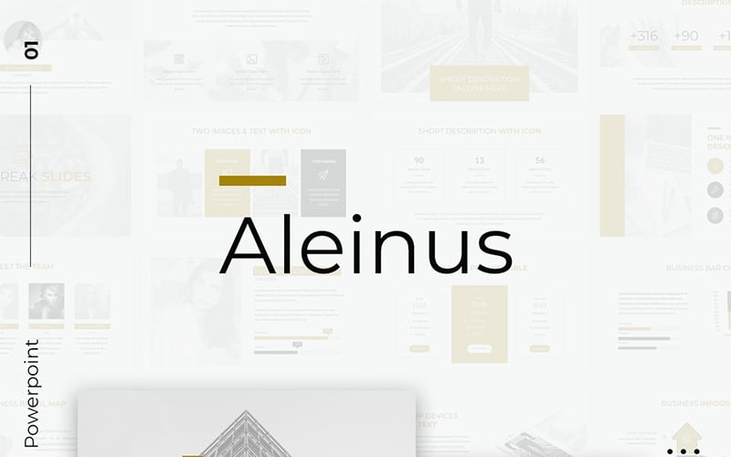 Aleinus - 创意最小的演示文稿的PowerPoint模板
