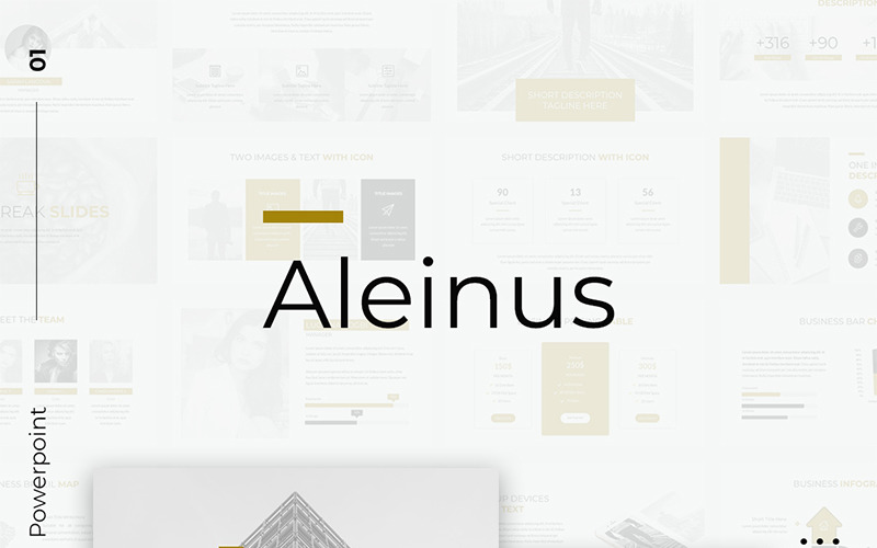 Aleinus - Creatieve Minimale Presentatie PowerPoint-sjabloon