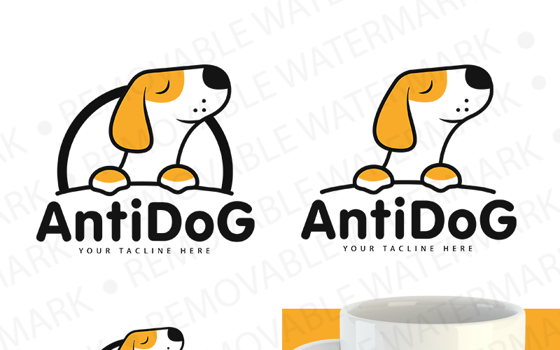 Download Шаблон логотипа "Antidog Logo" / Antidog Logo - Шаблон логотипа на тему графика brand,branding,business,character,cute,doberman,dog,fun,game,gaming,logo,logotype,mascot,professional,smart,study,unique