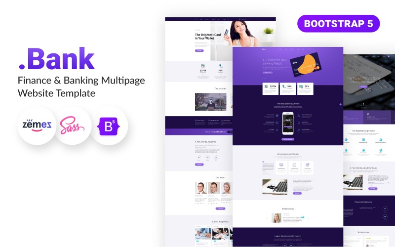 .Bank - Modello di sito Web Bootstrap 5 multipagina finanziario e bancario