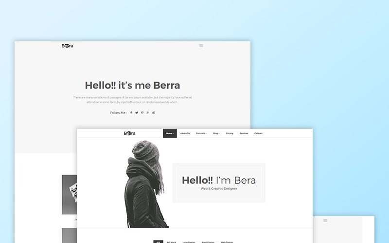 Berra - Modelo de site de portfólio mínimo