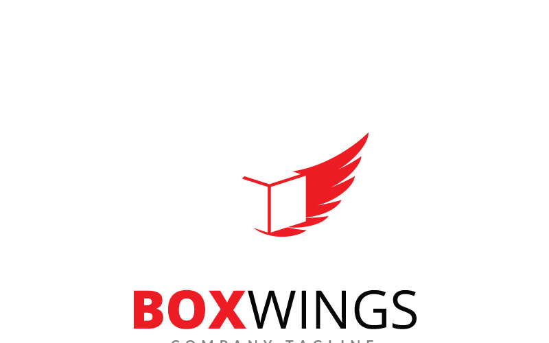 Download Шаблон логотипа "Box Wings - Logo Template" / Box Wings - Logo Template - Шаблон логотипа на тему графика apps auto box design logo business carriage case data delivery deposit files gift identity modern road shipping simple square storage