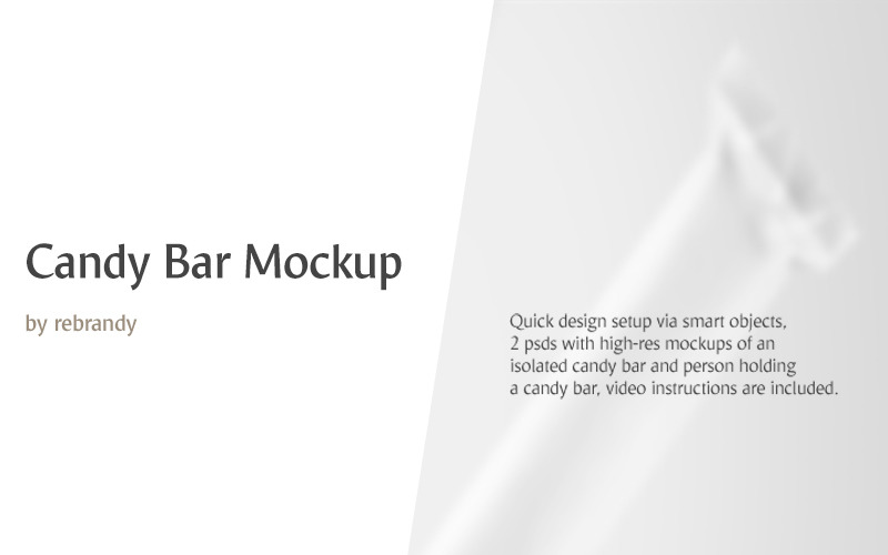 Download Мокап для продукта "Candy Bar - product mockup" / Candy Bar - product mockup - Мокап для продукта на тему графика psd download template mockup candy bar chocolate package sweet eat candybar biscuit sugar cantainer food product foil wrap snack confection