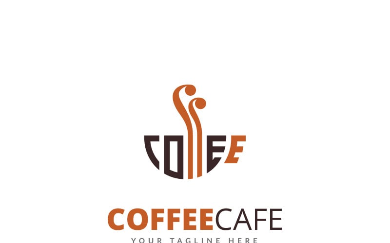 Coffee Cafe - Modelo de logotipo