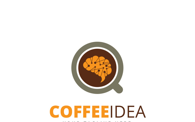 Download Шаблон логотипа "Coffee Idea - Logo Template" / Coffee Idea - Logo Template - Шаблон логотипа на тему графика coffee brain mind bistro black brand branding business cafe coffee cup logo company creative drink express expresso food identity design