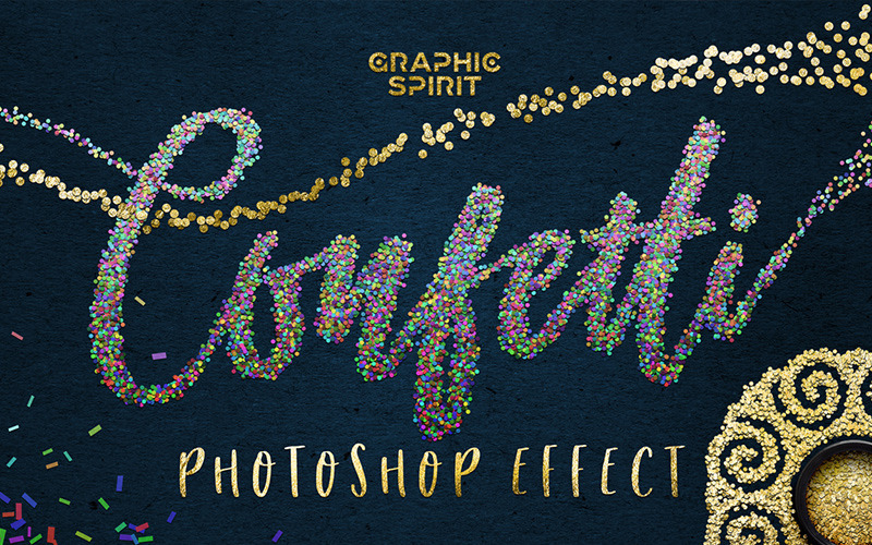 Download Бандл "Confetti - Photoshop Effect Toolkit Bundle" / Confetti - Photoshop Effect Toolkit Bundle - Бандл на тему веб-дизайн confetti effect photoshop effects brush action layer brushes glitter wedding realistic graphic design addon glamour sparkle
