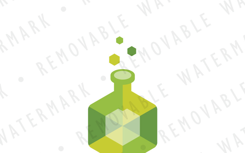 Download Шаблон логотипа "Cubic Flask Logo Template" / Cubic Flask Logo Template - Шаблон логотипа на тему графика box lab cube block storage geometric crystal gem polygon flask science analysis logo design template pharmacy chemical mining technology jewel