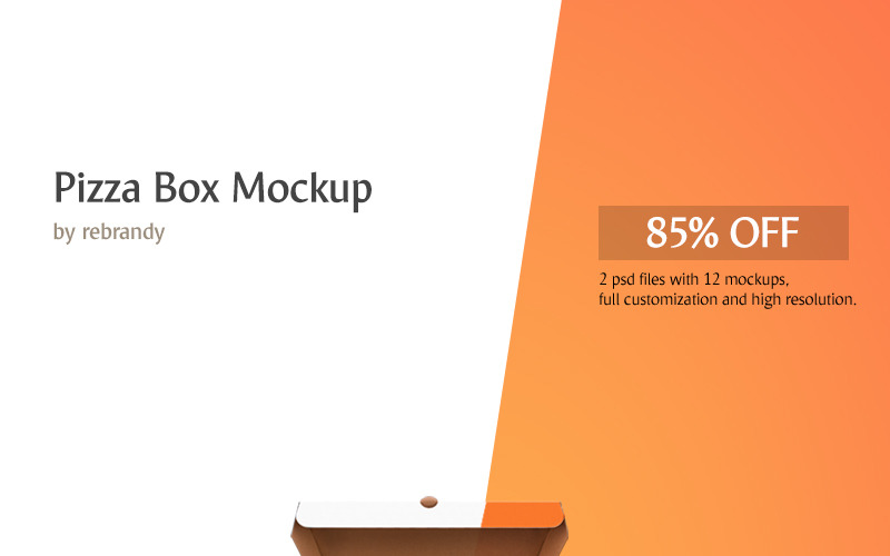 Download Мокап для продукта "Pizza Box - product mockup" / Pizza Box - product mockup - Мокап для продукта на тему графика psd download mockup template pizza box delivery container pizzeria courier person carton italian eat food fastfood package restaurant tasty uniform