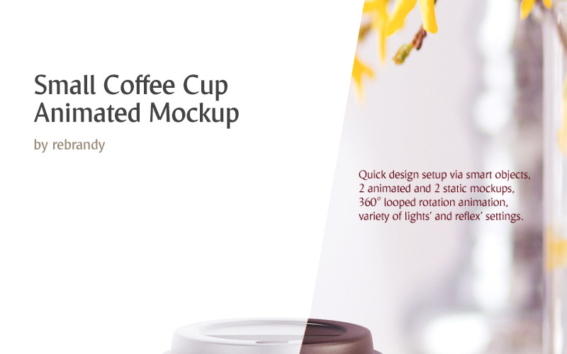 Маленькая кофейная чашка Анимированный макет продукта