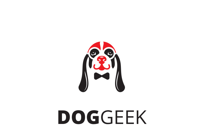 Собака Компьютерщик - шаблон логотипа