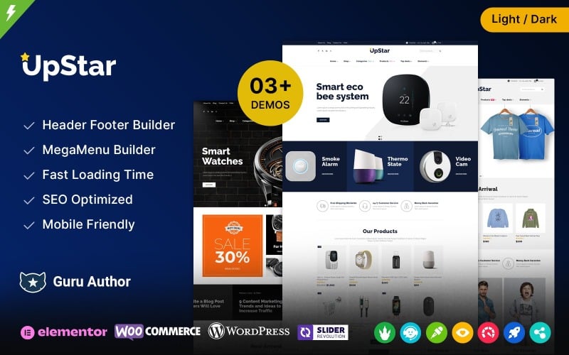 UpStar – Thème WooCommerce Elementor pour magasin polyvalent
