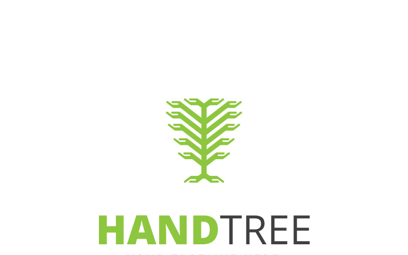 Download Шаблон логотипа "Hand Tree Logo Template" / Hand Tree Logo Template - Шаблон логотипа на тему графика agency app brand business cartoons children colorful communication company corporate creative creativity design designer ecology forest green identity insurance kids