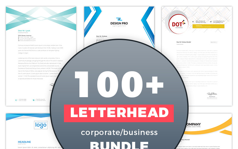 Download Бандл 100+ шаблонов корпоративных бланков / Massive Corporate 100+ Letterhead Design - Corporate Identity Template - Фирменный стиль на тему графика letterhead identity stationary bundle package pad logo corporate business minimal clean modern professional word pack branding mega massive template paper