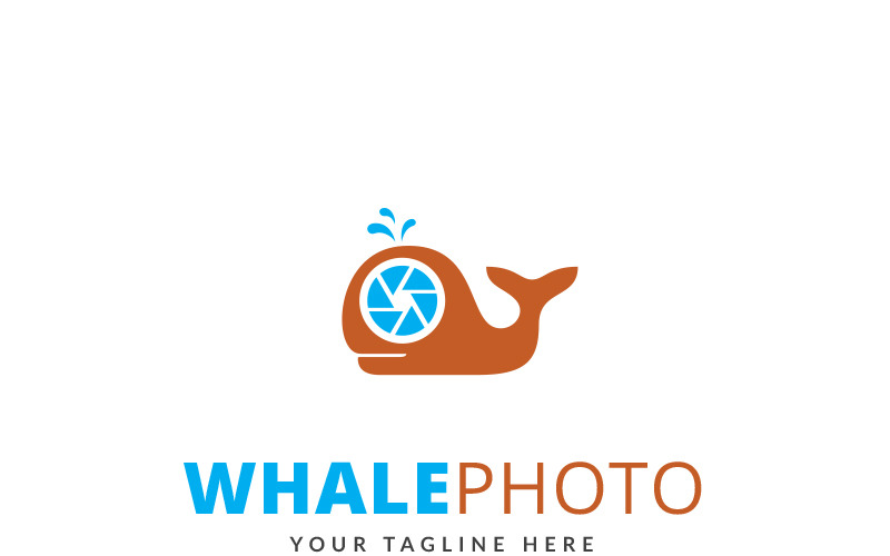 Modèle de logo de logo de photo de baleine