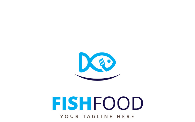 Modèle de logo de nourriture de poisson