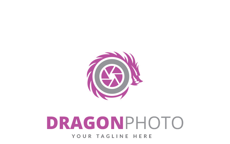 Modello di logo della foto del drago