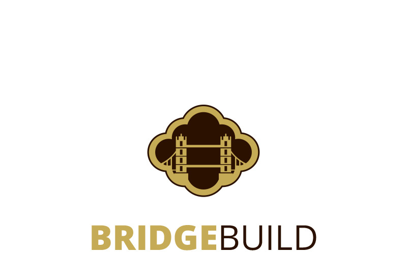 Plantilla de logotipo de construcción de puente