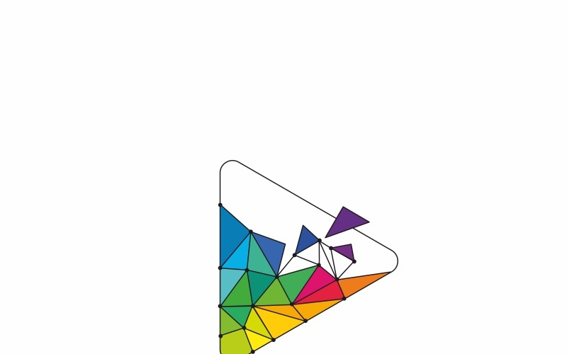 Plantilla de logotipo Play Polygon