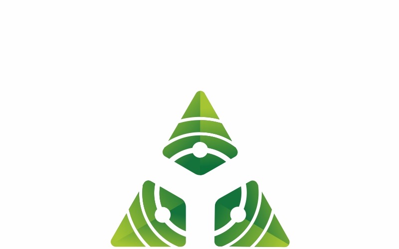 三角生态绿色科技徽标模板