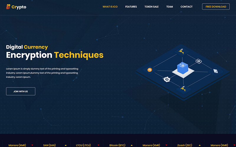 BCrypto - ICO, bitcoiny a šablona HTML pro kryptoměny