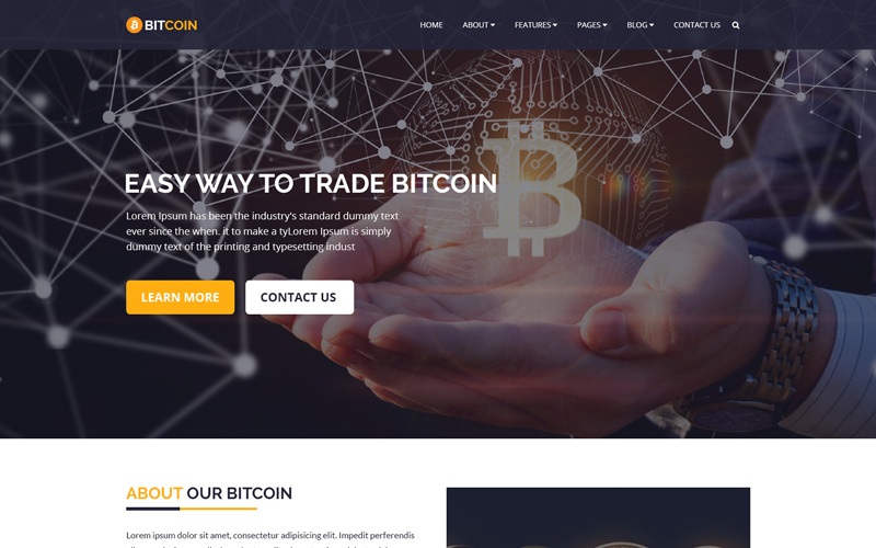 BITCOIN - Kryptowaluta i Bitcoin Szablon PSD