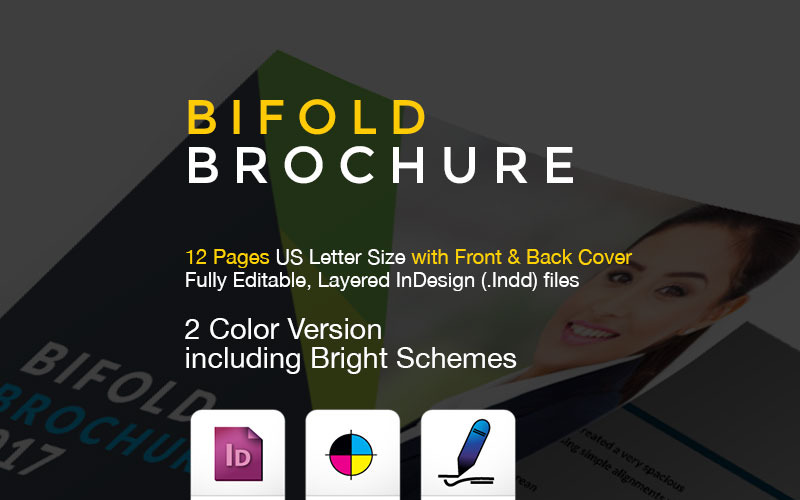 Brochure Clean Bifold - Modèle d'identité d'entreprise