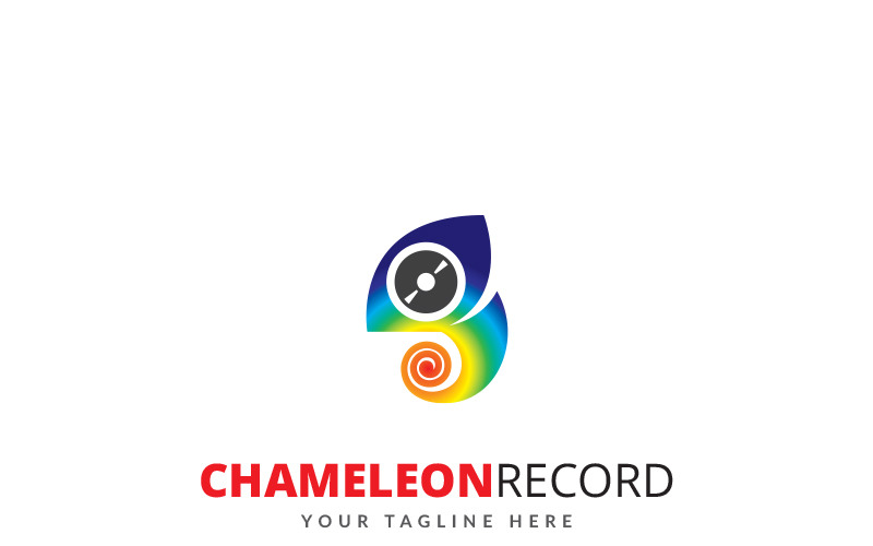 Download Шаблон логотипа "Chameleon Record Logo Template" / Chameleon Record Logo Template - Шаблон логотипа на тему графика music business recording service sound animal sound animal botanic brand cartoon chameleon creative eco ecological elegant green greenhouse lizard logo