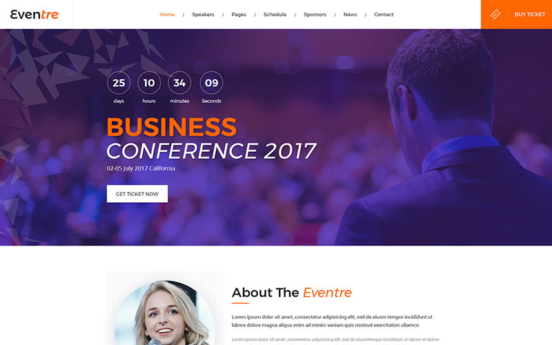 шаблон сайта eventre